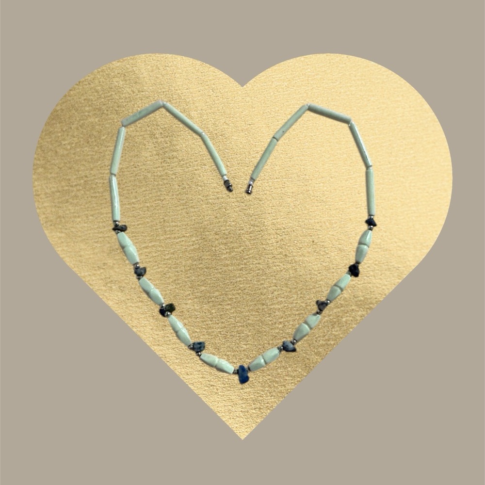 Handmade White Bone Bead Necklace | Minimalist | 17.5” | Screw Barrel Clasp